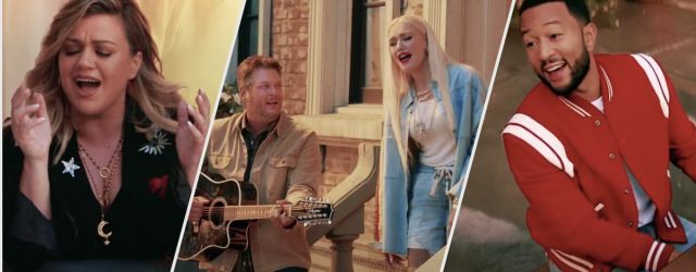 John Legend, Kelly Clarkson, Gwen Stefani, and Blake Shelton Reunite to Sing "One Love"